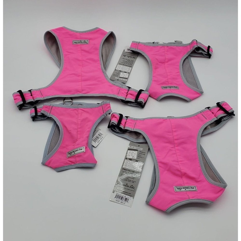 My Canine Kids Precision Fit Nylon Step-in Adjustable Dog Harness in PINK
